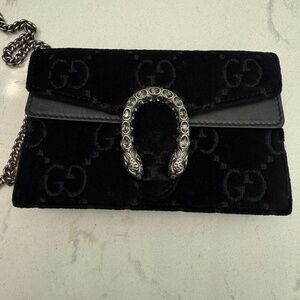 GUCCI super mini Dionysus black velvet bag